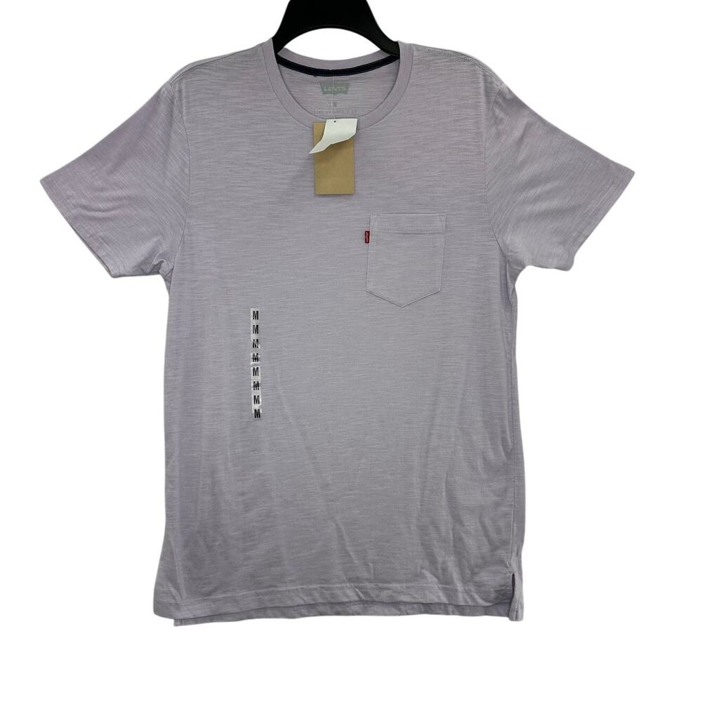 Levis‎ Mens T-Shirt Purple Heathered Pocket Classic Fit Crew Neck Tee M New
